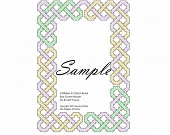 Celtic knotwork border pattern - cross stitch or needlepoint - fits 8"x10" picture frame