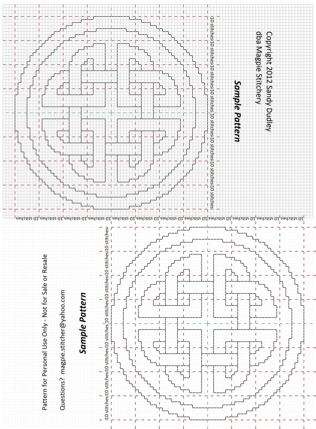 Celtic Knotwork Border - Cross Stitch or Needlepoint Pattern - Double ...