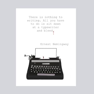 Ernest Hemingway Quote Print, Printable Wall Art, Home Decor, Office Decor, Home & Living, Instant Digital Download