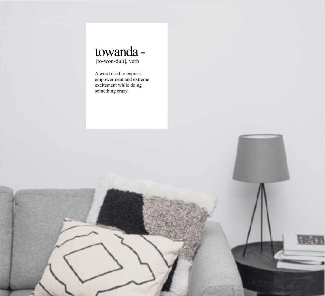 Towanda Definition Print, Movie Quote Print, Humorous Definition Print