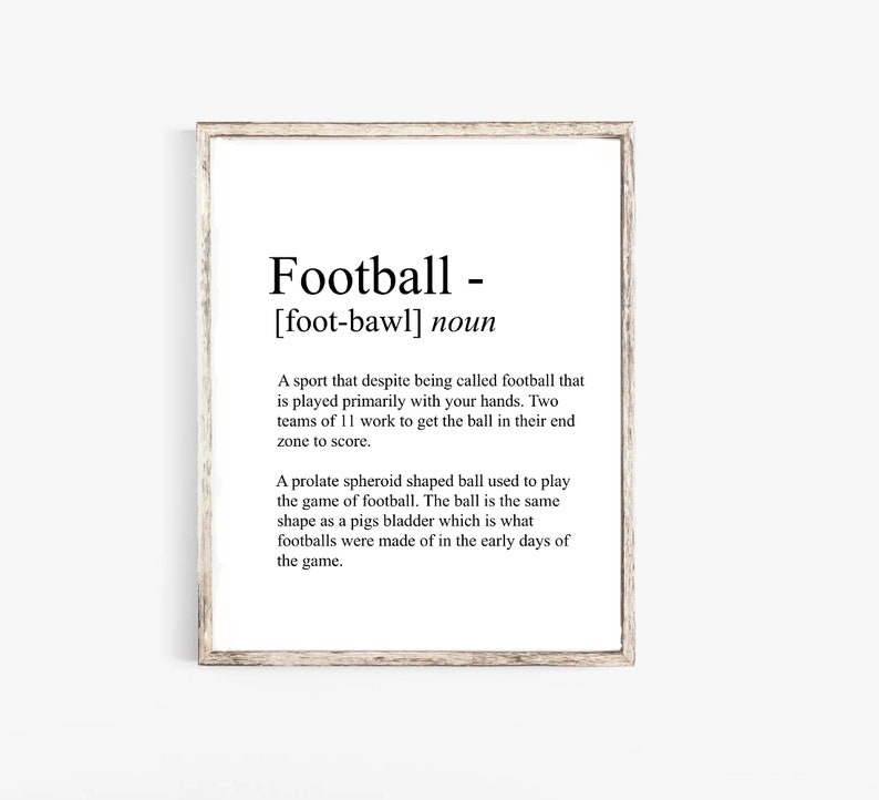 Humorous Football Definition Print Etsy