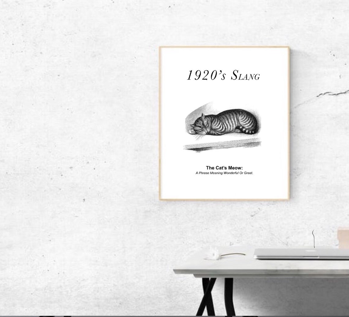Cats Meow Definition Print 1920s Slang Definition Print Etsy