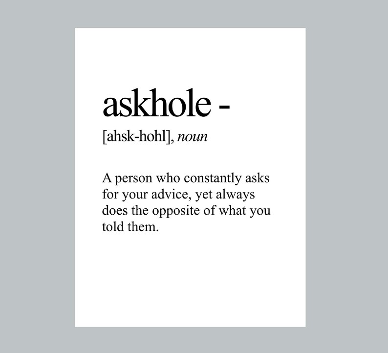 Humorous Definition Print, Instant Digital Download, Printable Wall Art