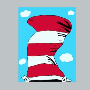Dr. Seuss Cat In The Hat Art, Children’s Book Art Prints, Instant Download