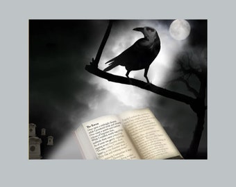 Edgar Allen Poe, The Raven, Instant Digital Download,  home or office decor, wall art