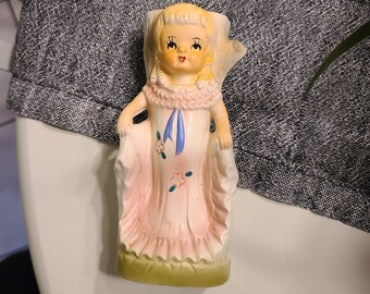 Vintage Ceramic Lamp Base / Girl on Tree / Made in Japan / Home Decor / Handpainted / Homeware