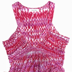 CALVIN KLEIN Vintage / Summer Dress / Pink Tie Dye Dress / Polyester and Spandex / Stretchy Comfortable Loungewear / Spring Fashion / Size 6 image 3