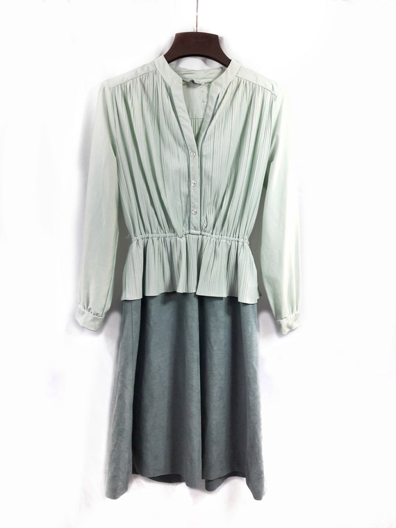 1960s UNKNOWN Vintage /Mint Green Dress / Green S… - image 2