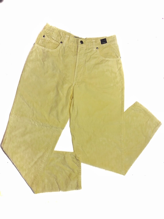 1990s VERSACE Jeans Couture Vintage / Pale Yellow