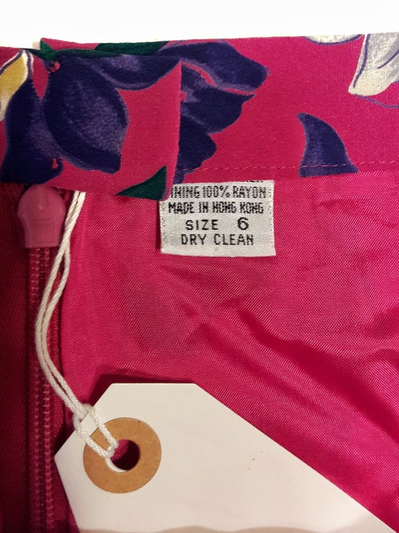 1980s Albert Nipon Vintage / Asymmetrical Floral … - image 6