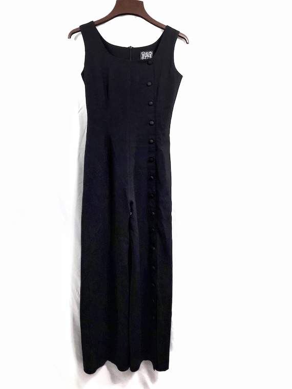 1990s CYNTHIA ROWLEY Vintage / Black Jumpsuit / Si