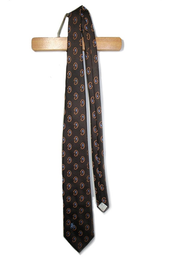 1970s Bronzini Vintage / Brown Men's Necktie / Pa… - image 1