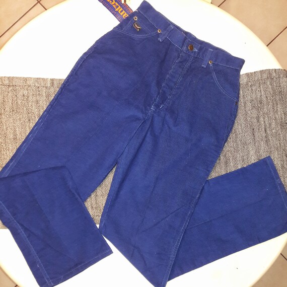 Vintage JANTZEN Pants / Deep Blue Corduroy Pants /
