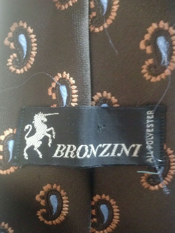 1970s Bronzini Vintage / Brown Men's Necktie / Pa… - image 4
