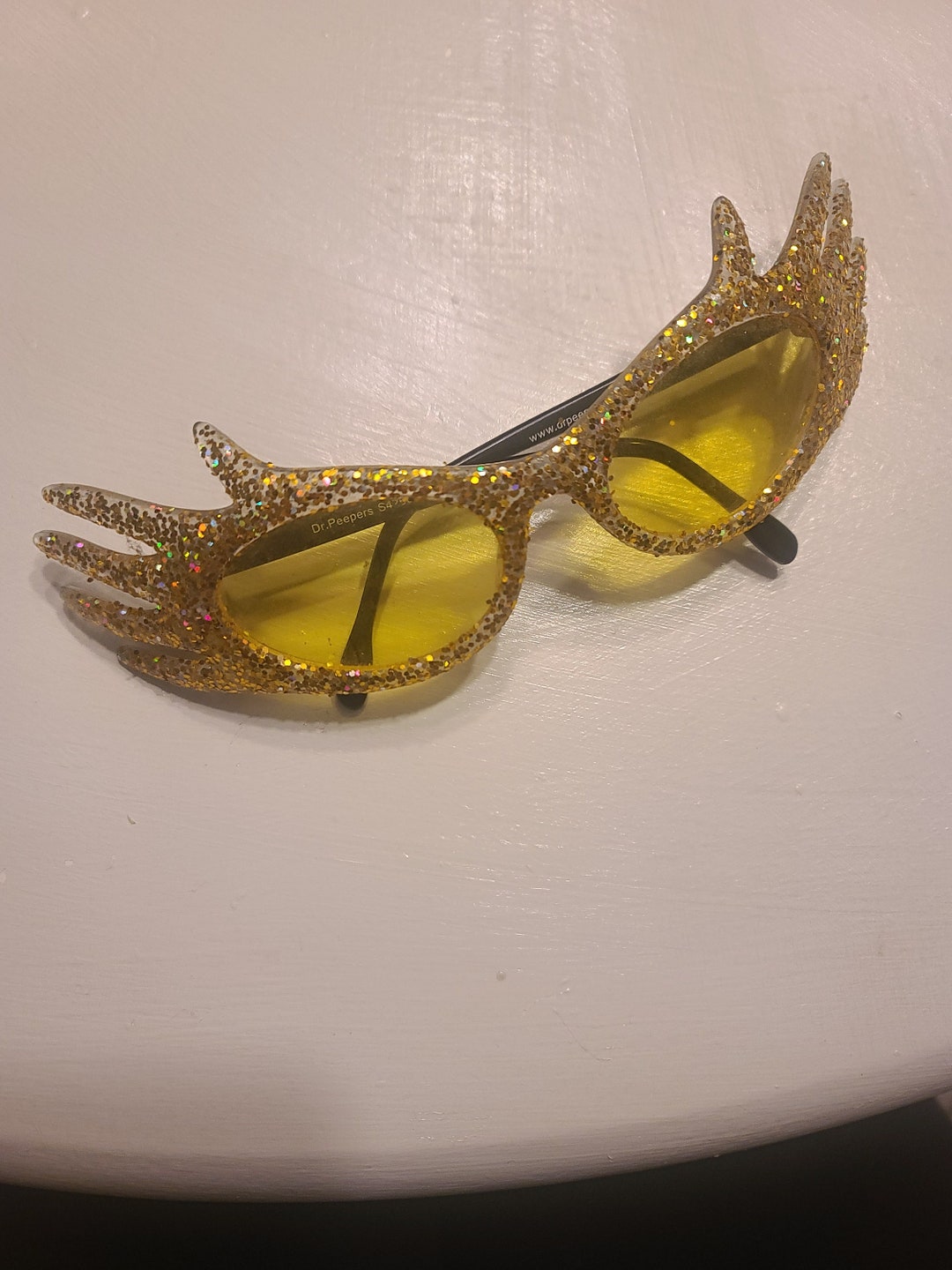 Early 00s Dr Peepers Gold Glitter Costume Glasses / Costume Etsy