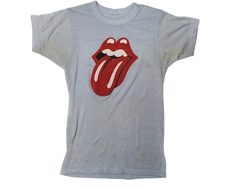 1978 AUTHENTIC ROLLING STONES Vintage / Light Blue Tshirt / Myrtle Beach Concert Tee / Size Small Unisex Tee / Vintage Band Tshirt