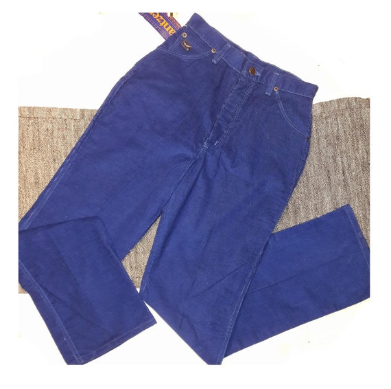Vintage JANTZEN Pants / Deep Blue Corduroy Pants /