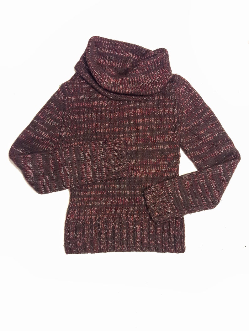 Vintage DOLCE & GABBANA / Designer Turtleneck Sweater / Brown and Red Cowl Neck Top / Knit Sweater / Made in Italy / DG Authentic Winter Top image 8