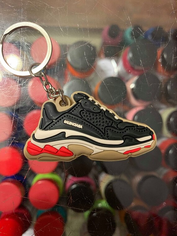 2018 Balenciaga Triple S Trainer Black 2d Keychain Etsy
