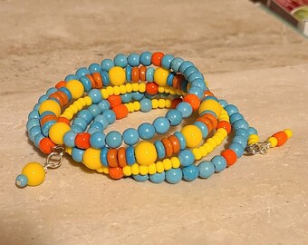 Summer Inspired Memory Wire Bracelet