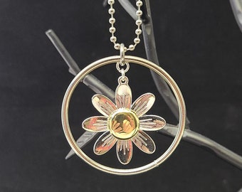 Metal Daisy Locket Car Jewelry with Double Picture Frame