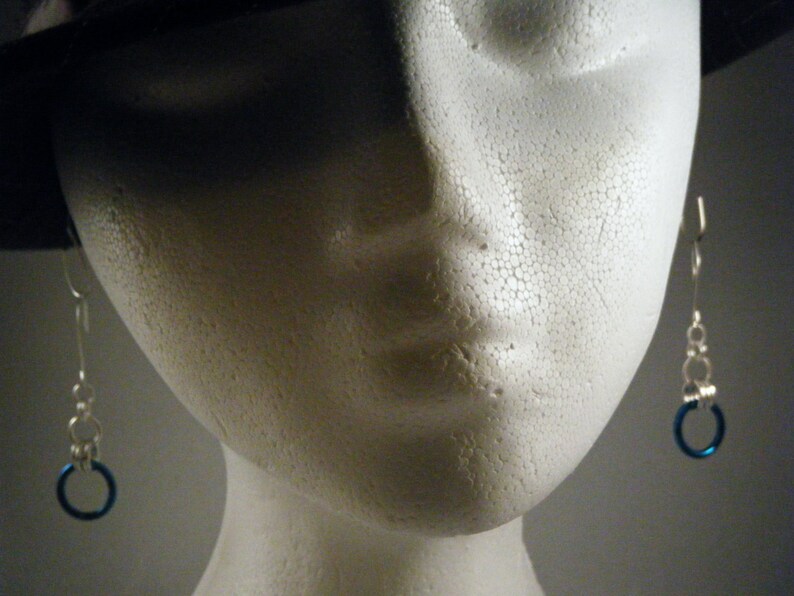 Jump Ring Earrings/turquoise Anodized Aluminum Earrings/dangle Etsy