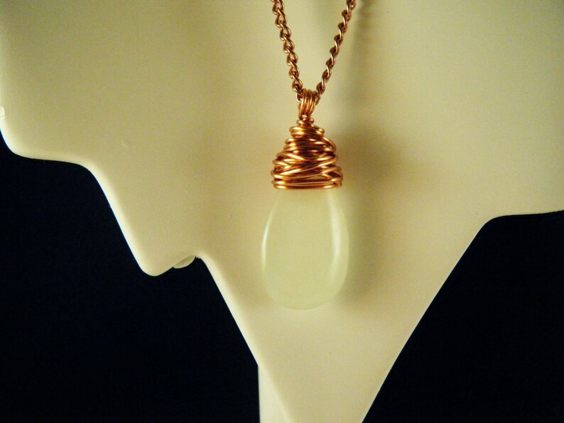 Copper Chain with Tornado Wrapped Calcite Pendant