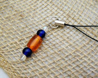 Blue & Orange Cell Phone Lanyard/Zipper Pull