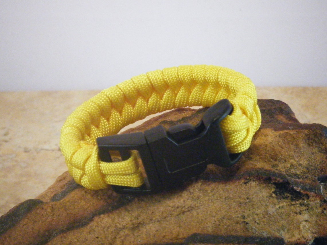 6.5 Bright Yellow Paracord Bracelet/Survival Etsy