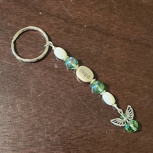 HOPE - Metal & Glass Beads - Guardian Angel - Key Chain/Fob
