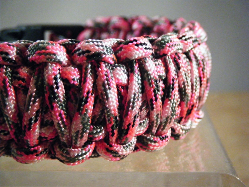 8.75 Pink Camo Double Paracord Bracelet Etsy