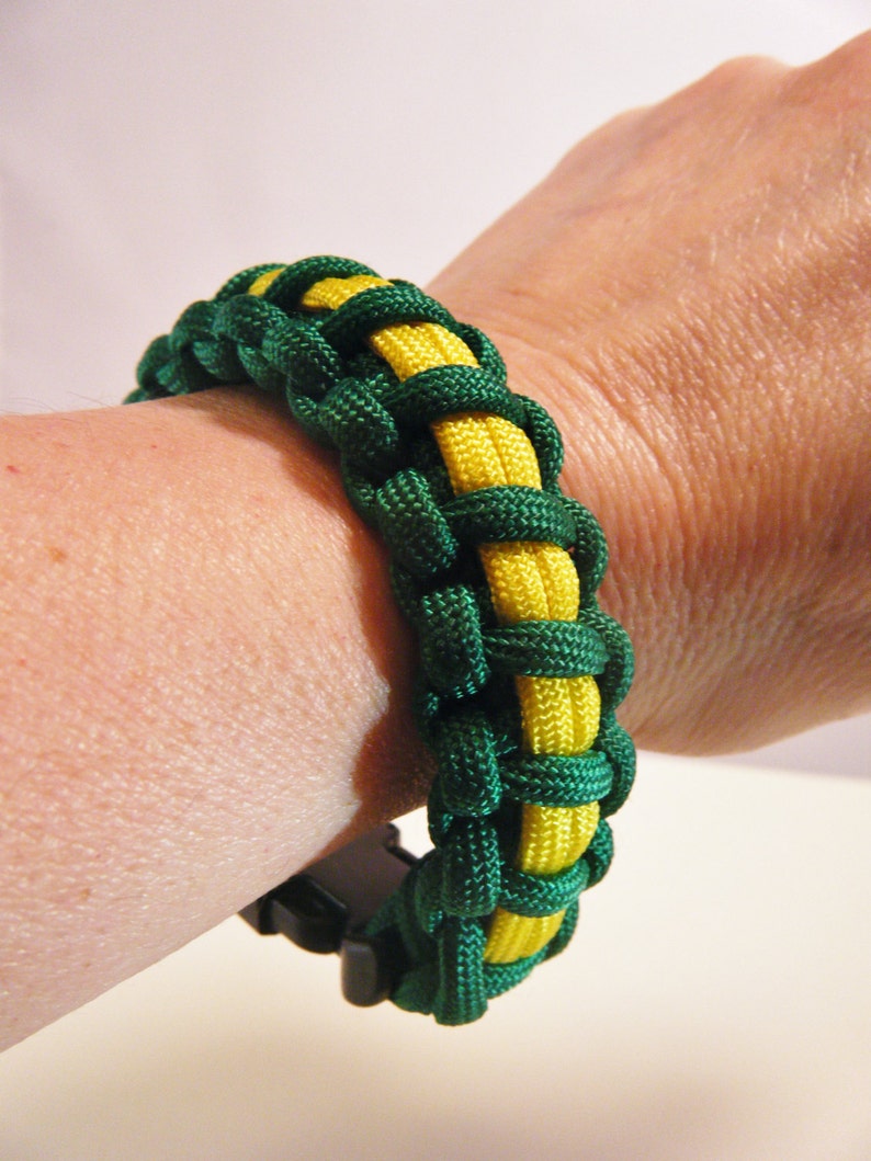 Unisex 8.5 Dark Green Double Paracord Bracelet/Green Bay Etsy