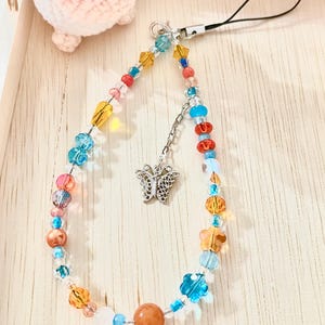 Gift for her, Phone charm, Bag charm, Mobile phone accessories, phone strap, Butterfly phone charm, Phone charm strap