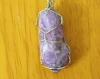 Wire Wrapped Purple Stone - Tea Infuser, Clip, or Pendant