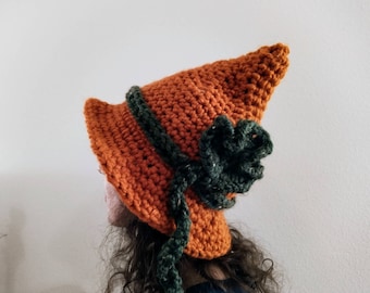 Pumpkin Witch Hat - Hand-Crocheted