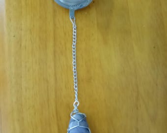 Wire Wrapped Purple-Grey Stone - Tea Infuser, Clip, or Pendant