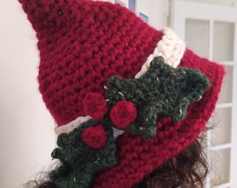 Crochet PATTERN: Yule/Christmas Witch Hat
