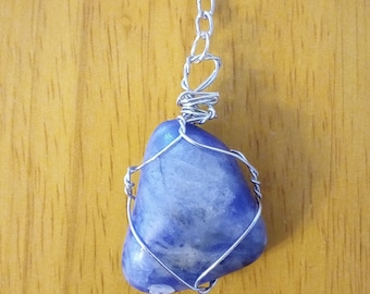 Wire-wrapped Crystal Tea Infuser - Tumbled Sodalite - Clarity