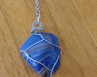 Wire Wrapped Blue Stone - Tea Infuser, Clip, or Pendant
