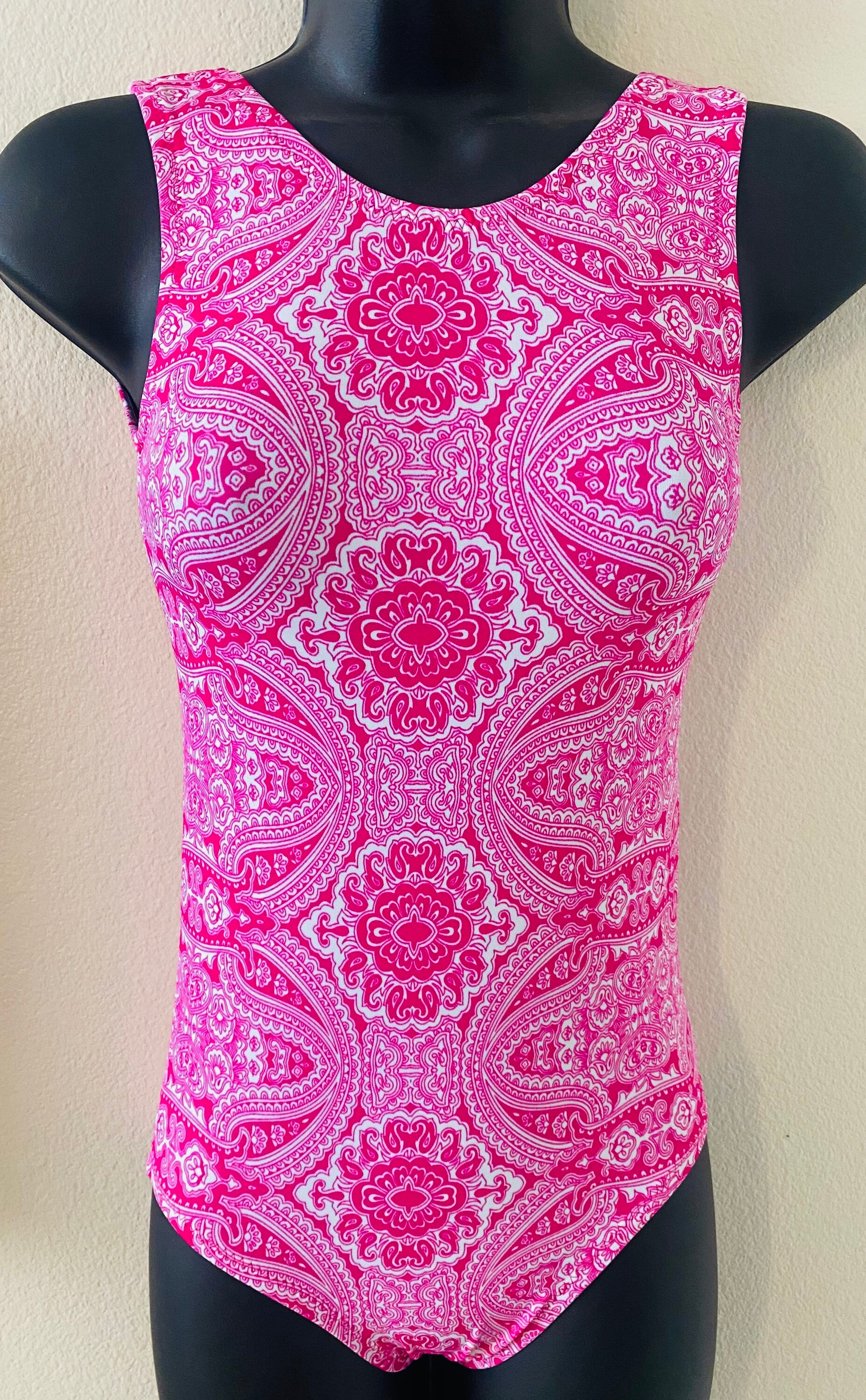 Girls Gymnastics Magenta Paisley Floral Leotard Dance | Etsy