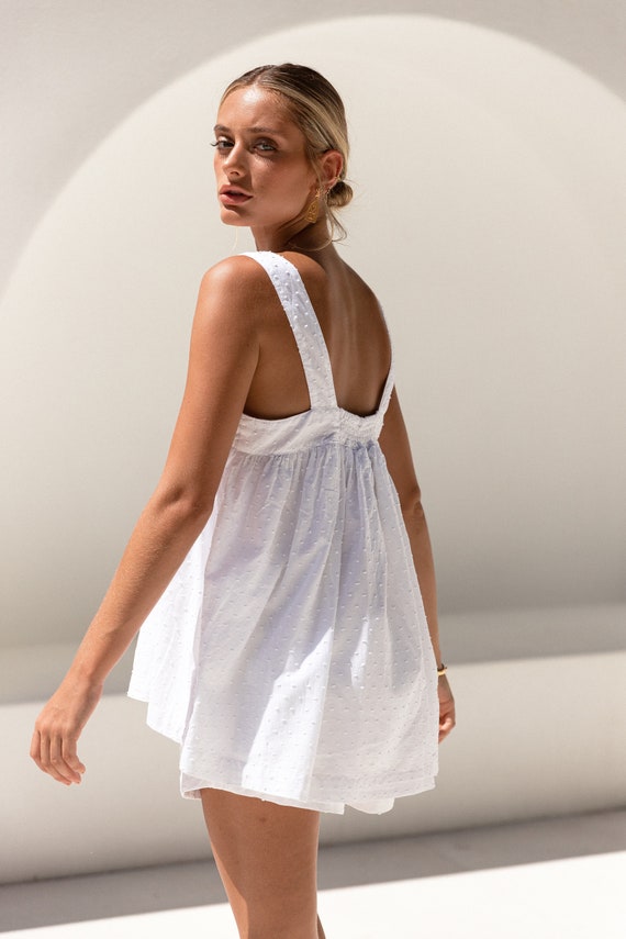 Suzie Pajama Set // 100% Cotton Swiss Dot - White // Code: TP033 + P005