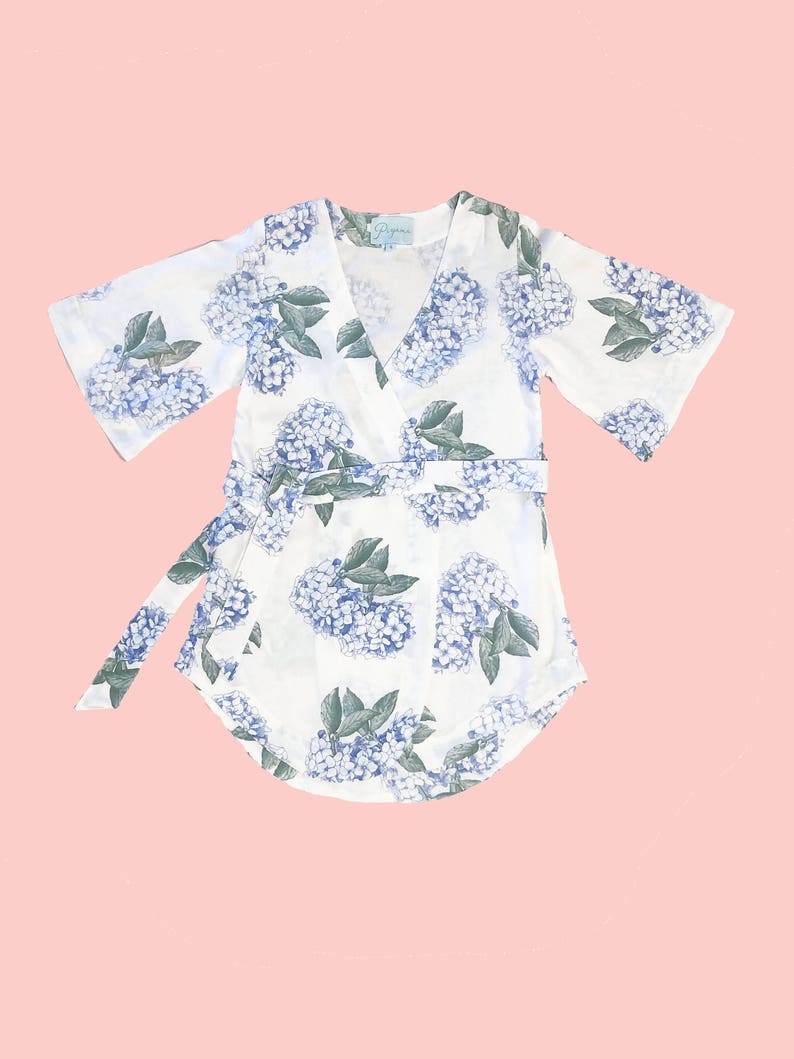 Children's Flower Girl Robe P053 B Hydrangea BLUE image 0