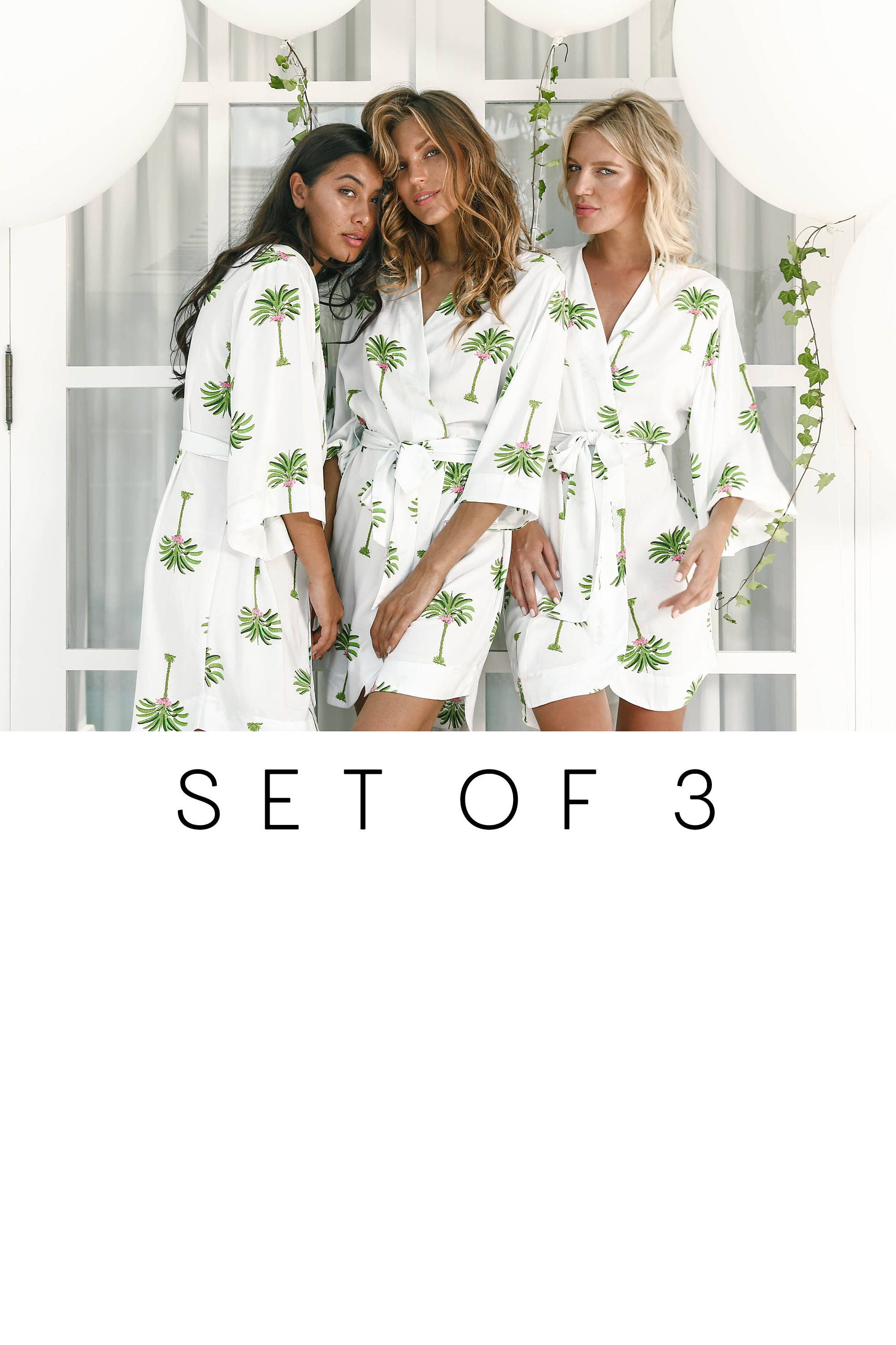 SET OF 3 10 Disc Bespoke Bridesmaid Robes Set of 3 Palm Etsy
