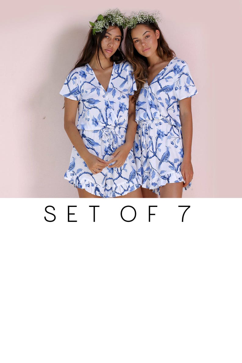 Harper Romper Set of 7 Bluebird SET OF 7-20/% Disc - Short Sleeve B Code: P149