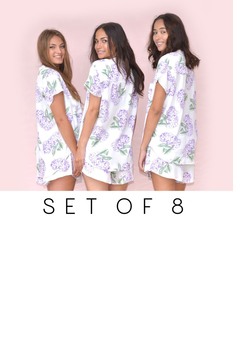 Maggie Pajama Set of 8 Code: P043 Hydrangea PURPLE SET OF 8-25/% Disc P005