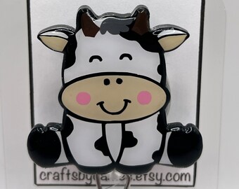 Sitting Cow Retractable ID Badge Reel