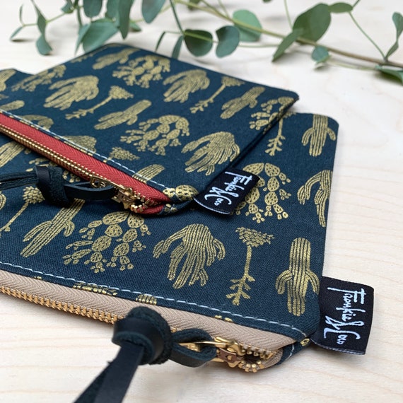 Pacific Zipper Pouch in Midnight Metallic Desert Canvas Etsy