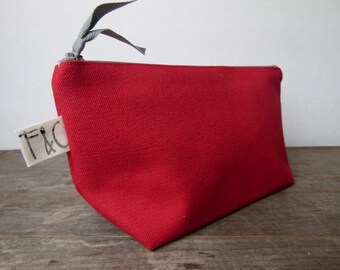 red makeup pouch
