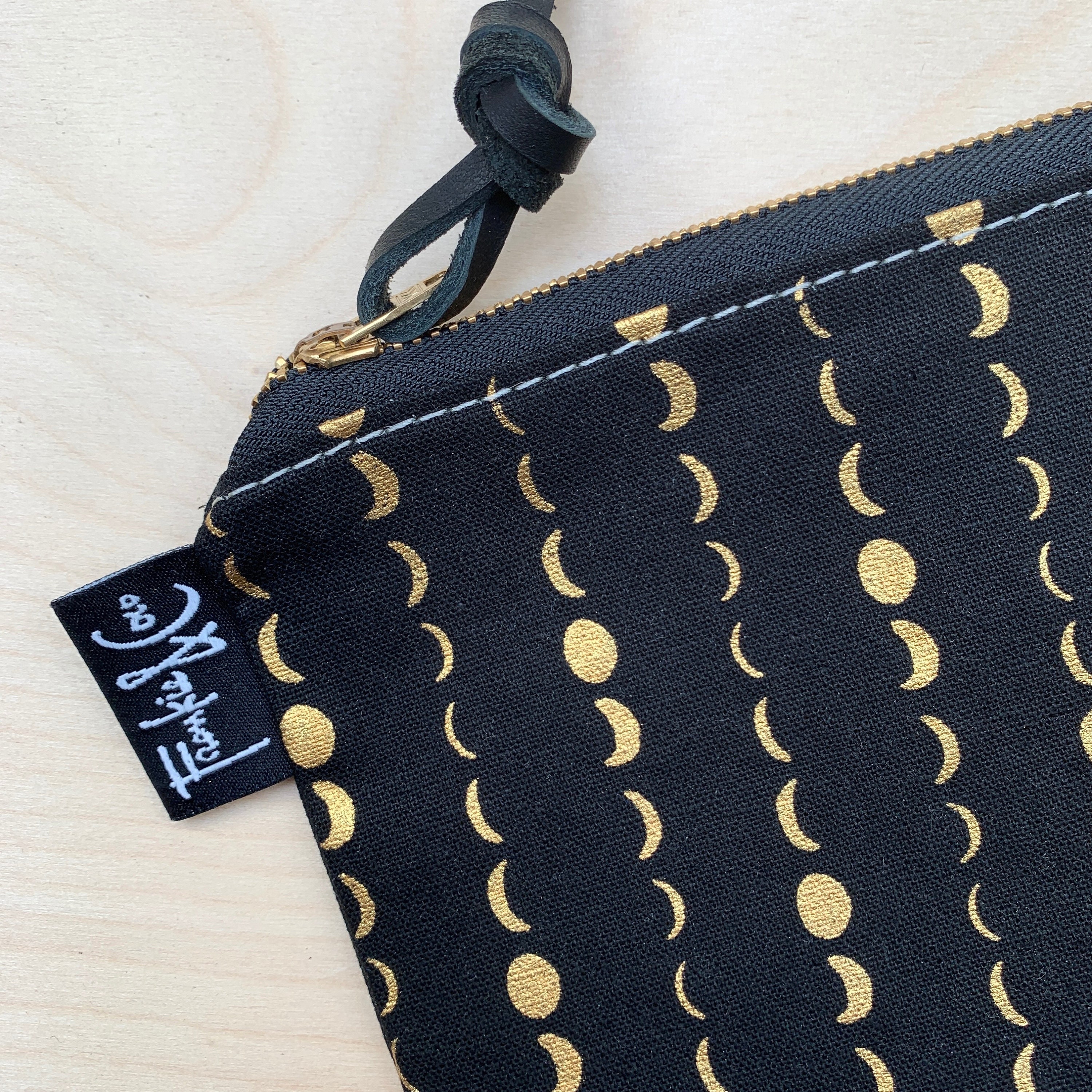 Pacific Zipper Pouch in Dark Metallic Moons Canvas - Etsy