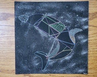 Constellation Art, Delphinus 8x8in Print
